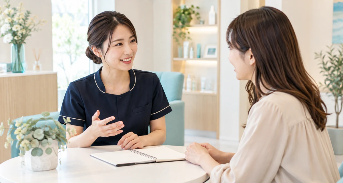 働き始めのサポートについて相談するスタッフ