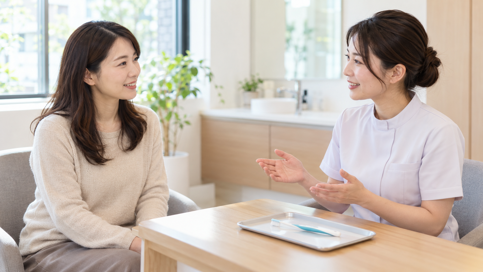 自分に合う歯ブラシについて相談するイメージ